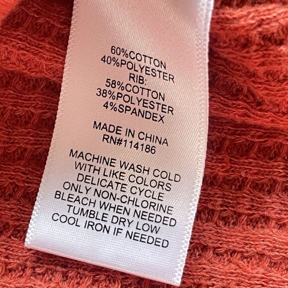 Frye and Co. Waffle Knit Top Womens Medium Button Up High Low Western - Picture 4 of 9